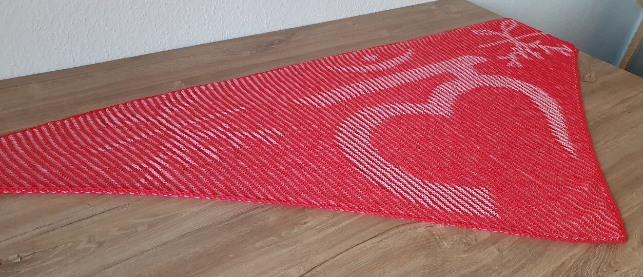 Wurzelchakra, Schattenstricken, Illusionsstricken, Motivtuch