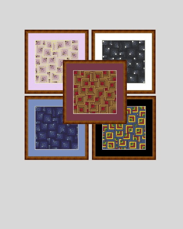 Geometrische Form in Kreuzstich, Stufendurcheinander