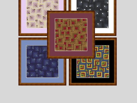 Geometrische Form in Kreuzstich, Stufendurcheinander