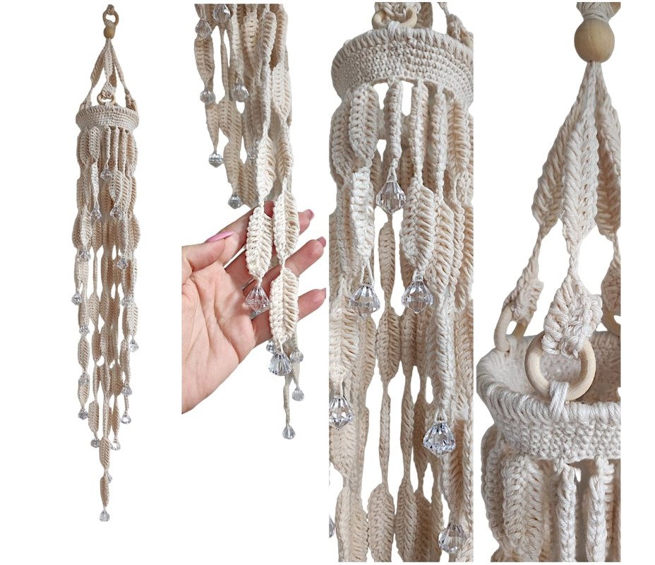 Häkelanleitung Boho-Laterne mit Kristallen