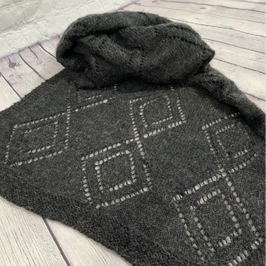 Doppelte Diamanten Stola stricken - PDF Anleitung