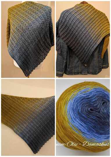 Flaches / asymmetrisches Tuch  „Grape tendril“