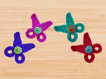 Häkelanleitung für Häkel-Haarspange in Scherenform
