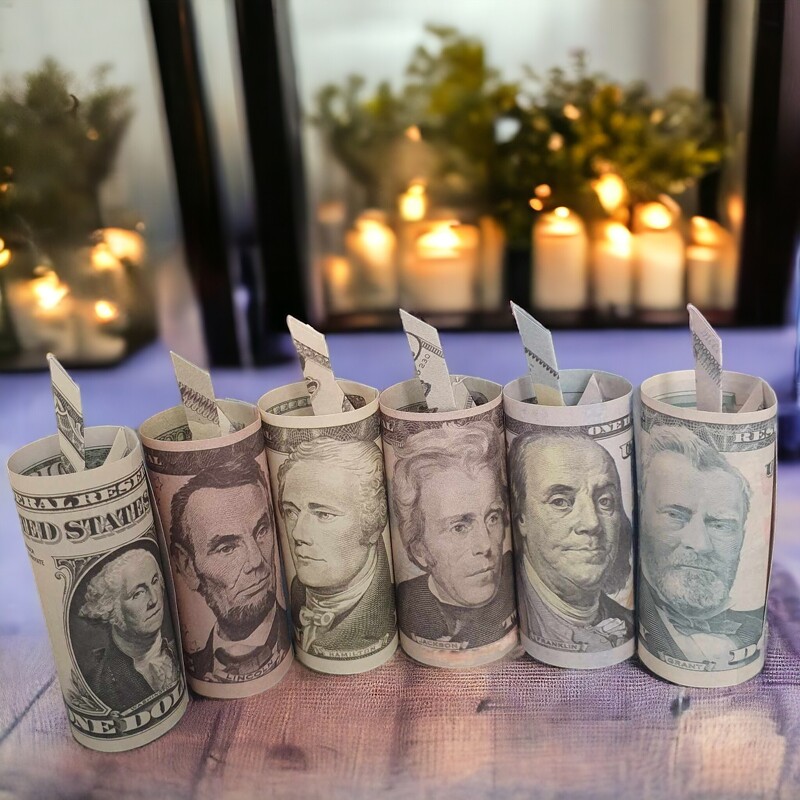 Origami Geldschein Kerze (*)