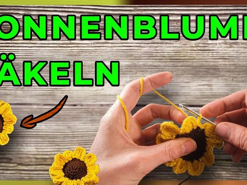 Sonnenblume häkeln - kostenlose Anleitung