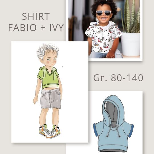 Pattern children's shirt Fabio+Ivy size 80-140 | incl. beamer file