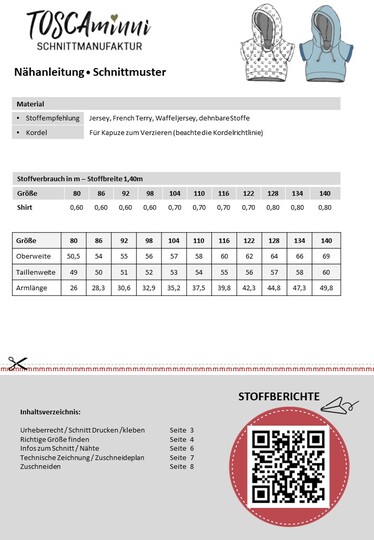 Pattern children's shirt Fabio+Ivy size 80-140 | incl. beamer file