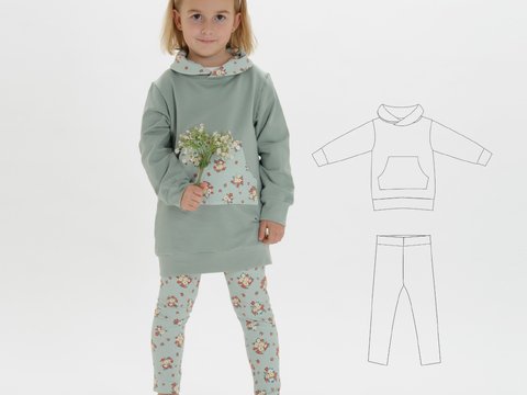 Arwen and Enna Kids Outfit Sewing Pattern PDF Tunic and Leggings