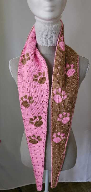 Mini-Tuch Tierpfoten mit Pünktchen im Double Face - Bild 5