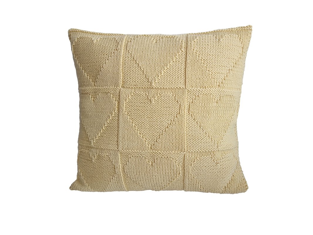 "Golden Heart" Kissenbezug stricken PDF-Anleitung