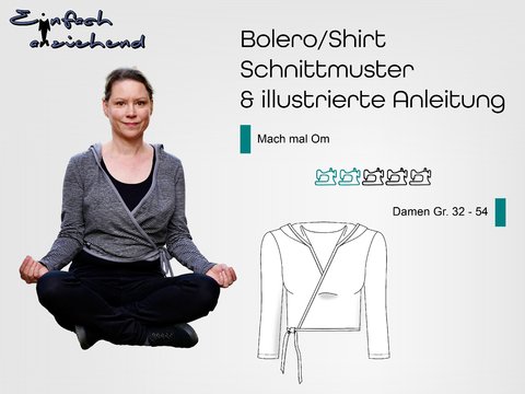 Schnittmuster Wickeljacke Mach mal Om Gr. 32 - 54 Damen