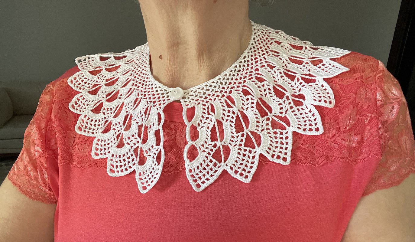 Crochet Collar Pattern, Shoulder Wrap, White Wedding Collar - Image 6