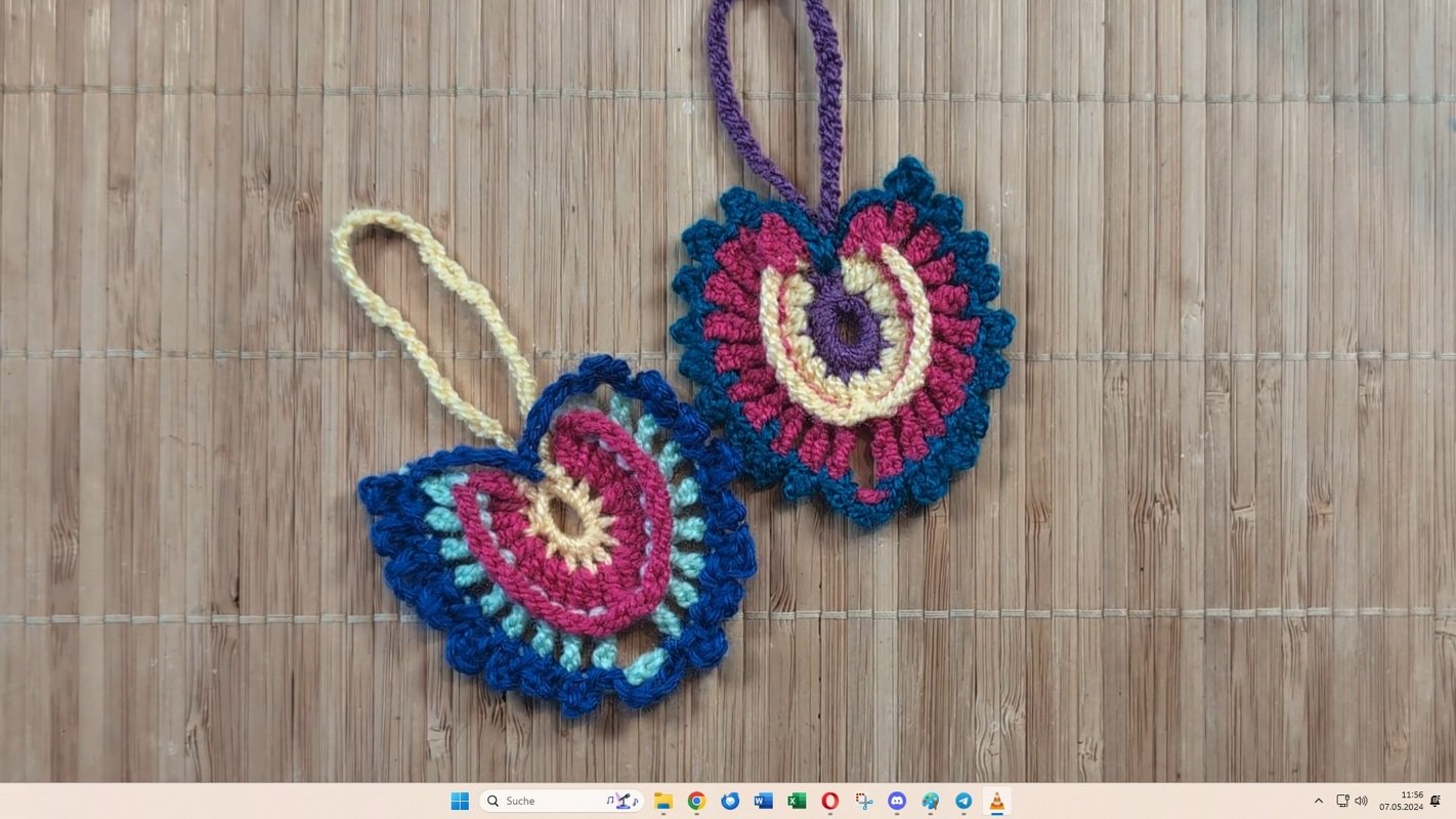 Anhänger häkeln - Blattform - Video - Bild 2