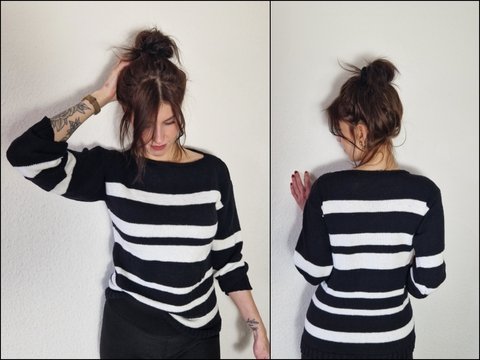 233 Strickanleitung Pullover Streifen Solina