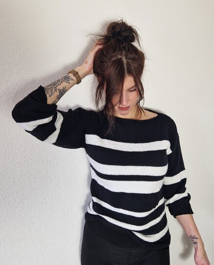 233 Strickanleitung Pullover Streifen Solina