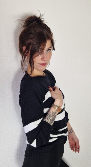 233 Strickanleitung Pullover Streifen Solina