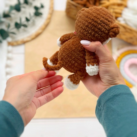 Plushie monkey Amigurumi low sew crochet pattern
