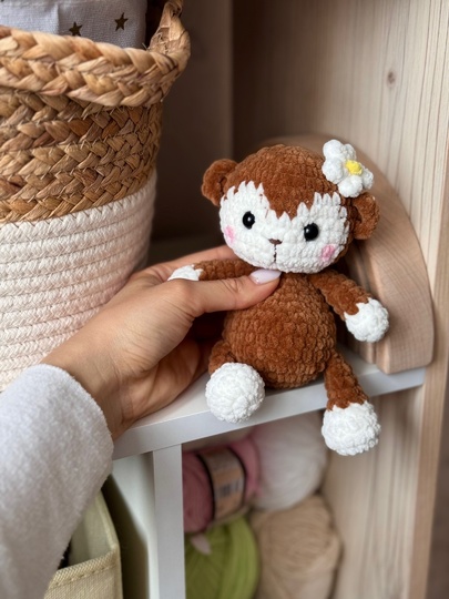 Plushie monkey Amigurumi low sew crochet pattern
