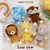 SET of 5 low sew crochet patterns: lion, giraffe, hippo, elephant, monkey