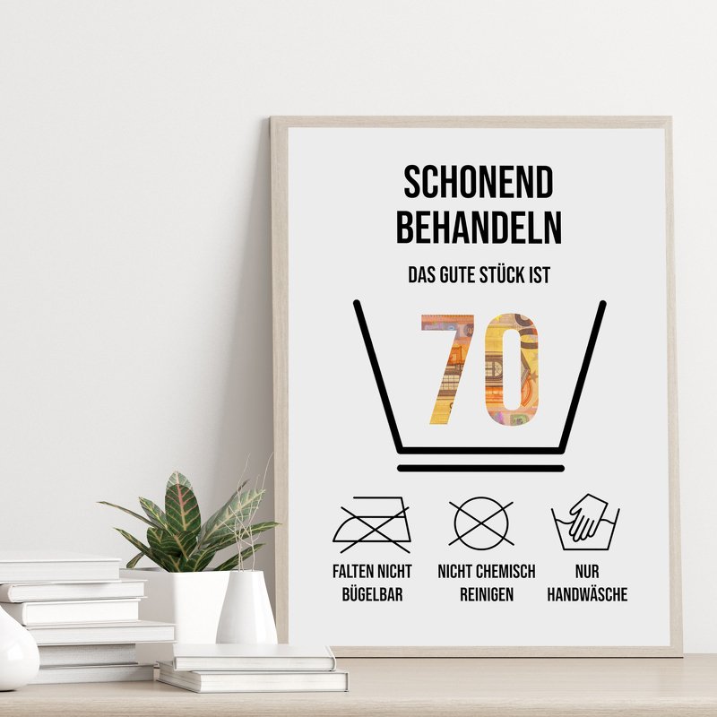 Poster GELDGESCHENK Geburtstag 70 Waschanleitung DOWNLOAD - Bild 5
