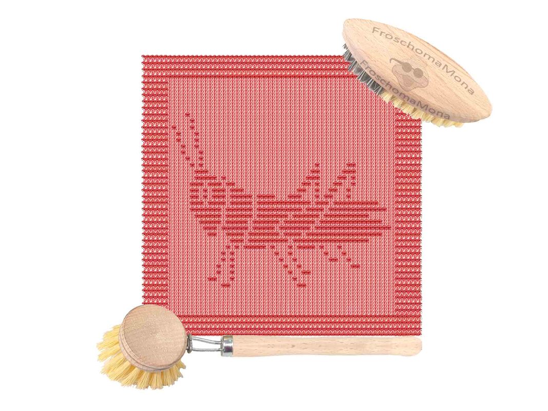 Strickmotiv Deckchen Spültuch „ Grashüpfer Theodor “ einfache Anleitung - Bild 5