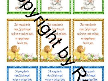 Schutzengel Karten zum Beilegen der Schutzengel Sorgenwürmchen