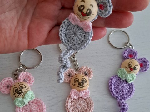 Maus häkeln - Schlüsselanhänger - Häkelanleitung PDF