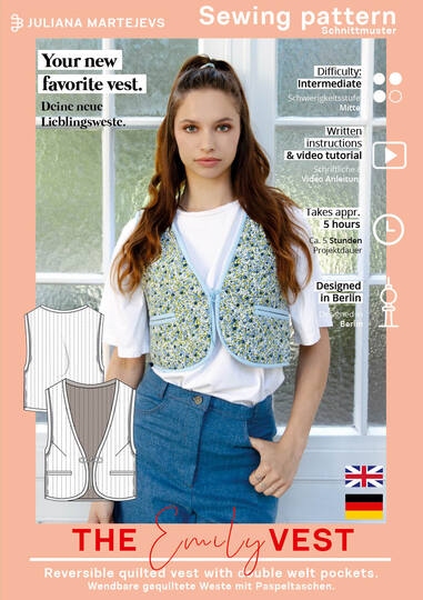 Quilted Vest Sewing Pattern Ladies XS-XXXL, Reversible Vest Gilet Tutorial
