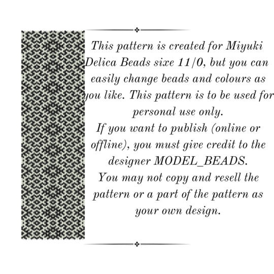 Monochrome Maze Peyote Stitch Bracelet