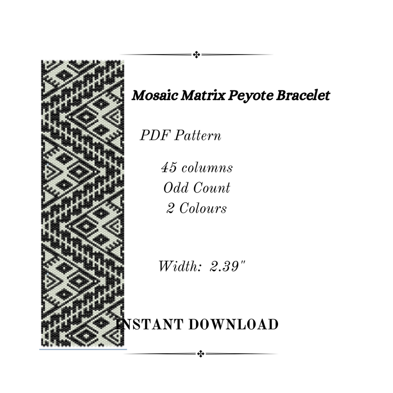 Mosaic Matrix Peyote Stitch Bracelet