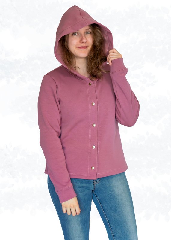 Cassie – Damen Sweatjacke/Weste mit Kapuze und Knopfleiste BU 80-116, A4+A0 - Bild 14