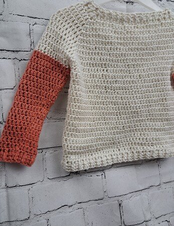 Spring Rose Crochet Raglan for Kids in 6 Sizes
