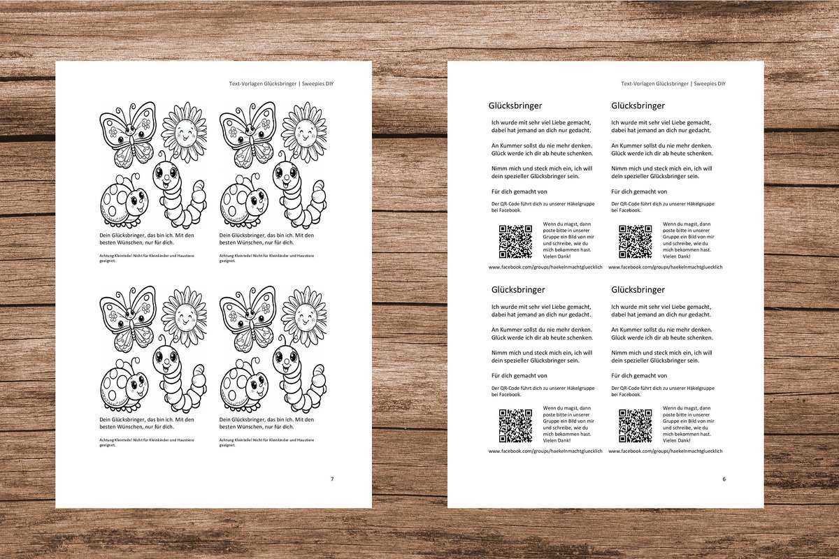 Beipackzettel für Glücksbringer, Glückswürmchen