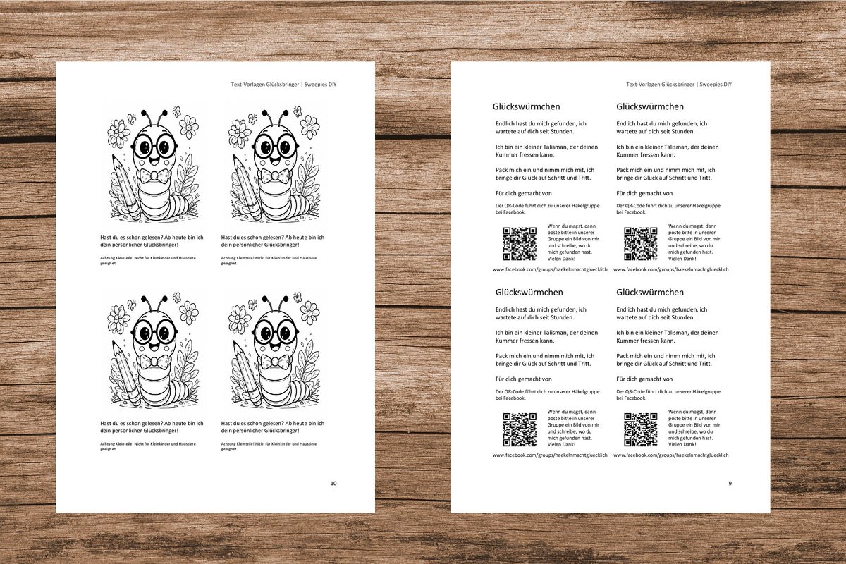 Beipackzettel für Glücksbringer, Glückswürmchen - Bild 3
