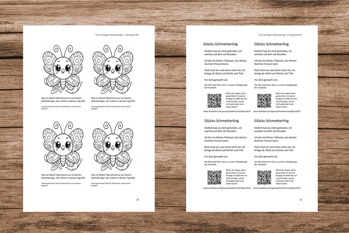 Beipackzettel für Glücksbringer, Glückswürmchen