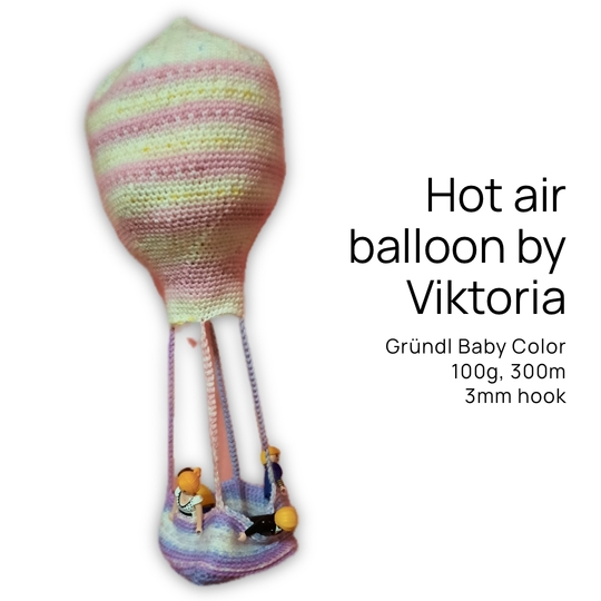 Hot air balloon crochet pattern decoration or lamp PDF - Woolpedia