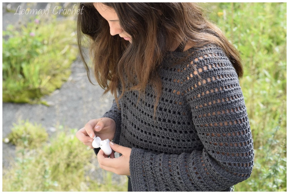 + Crop-Pulli SADIE häkeln, Raglan, anfängertauglich, Shirt, Top, Pullover - Bild 5