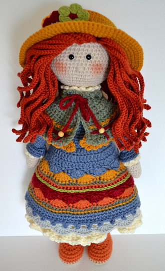 Crochet Amigurumi doll pattern, crochet toy, Nastassja doll