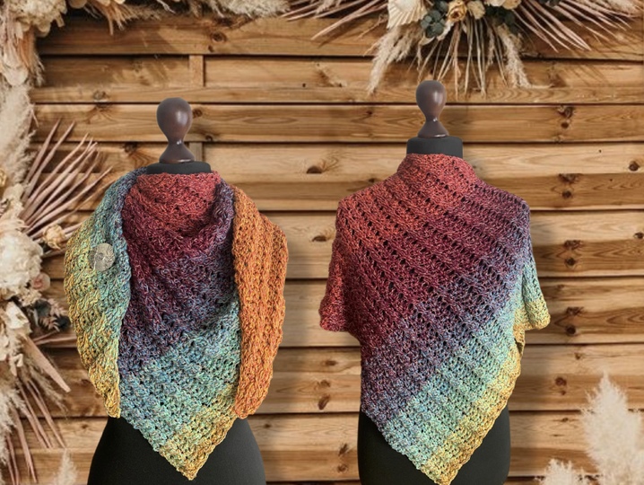 Infinity Colour-Häkelanleitung für ein asymmetrisches Wendetuch