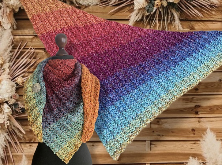 Infinity Colour-Häkelanleitung für ein asymmetrisches Wendetuch