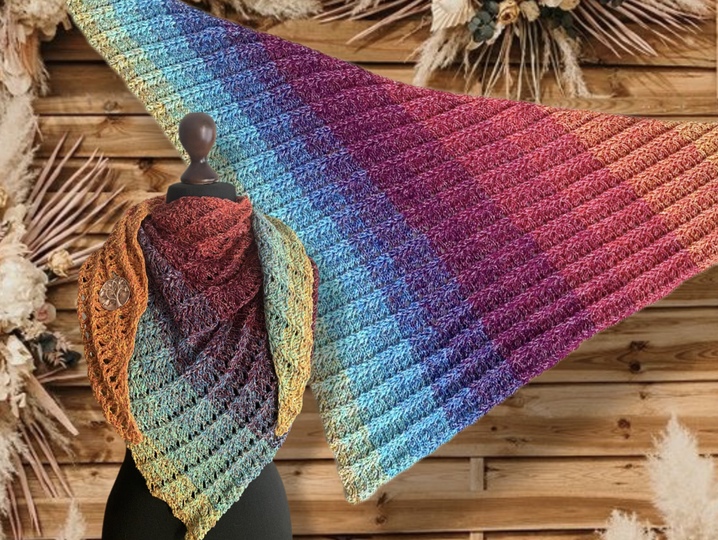 Infinity Colour-Häkelanleitung für ein asymmetrisches Wendetuch