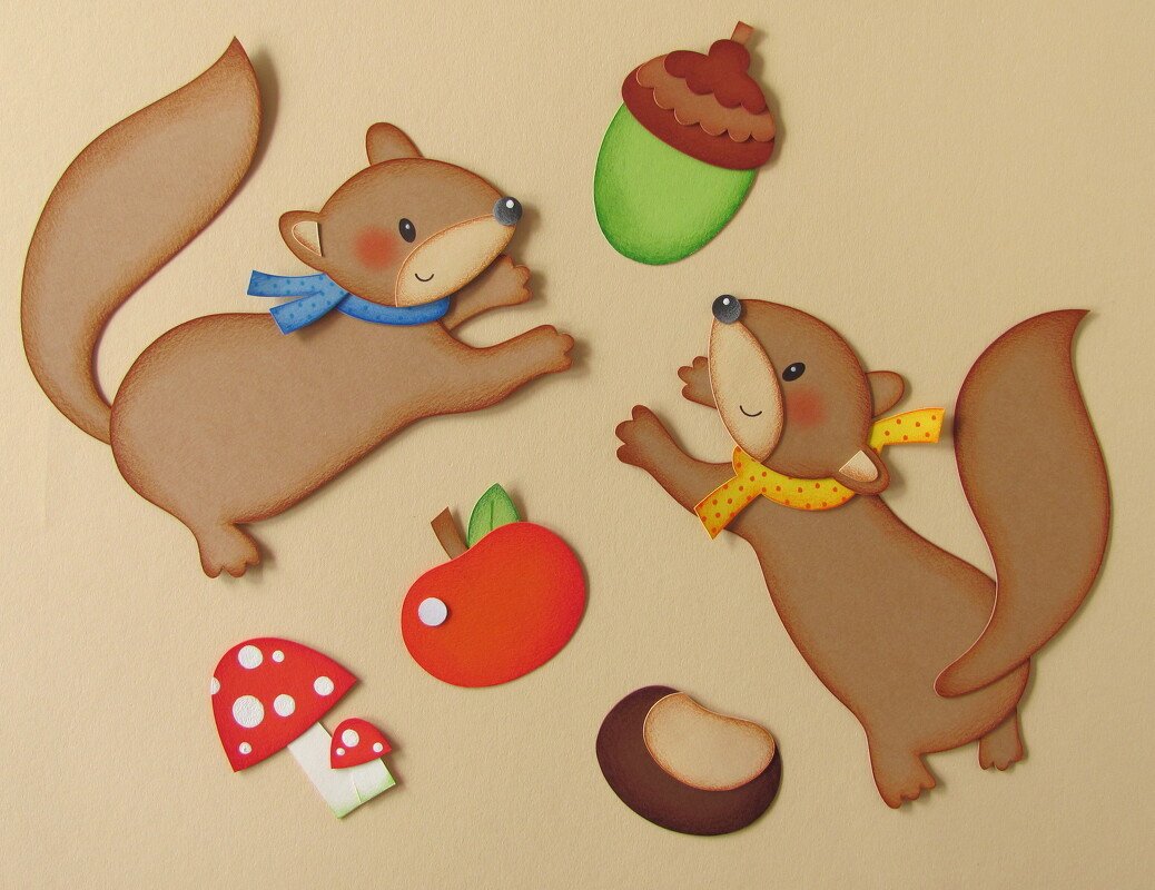 Vorlage u. Anleitung für Fensterbild Eichhörnchen