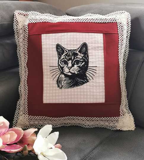 Stickdatei - Katzen Kopf - Katze - 2 Größen