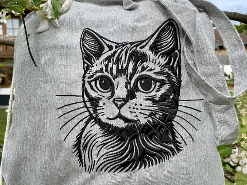 Stickdatei - Katzen Kopf - Katze - 2 Größen