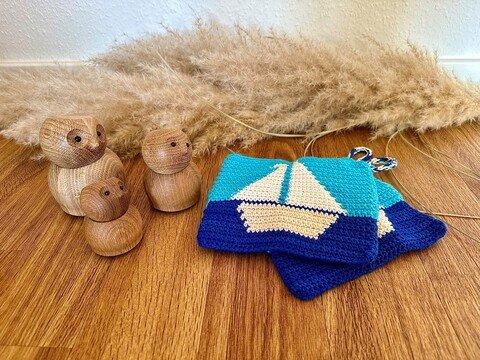 Sail Pot Holders, Crochet Pattern