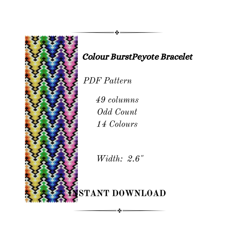 Colour Burst Peyote Stitch Bracelet