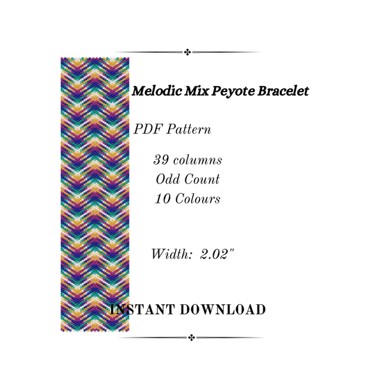 Melodic Mix Peyote Stitch Bracelet