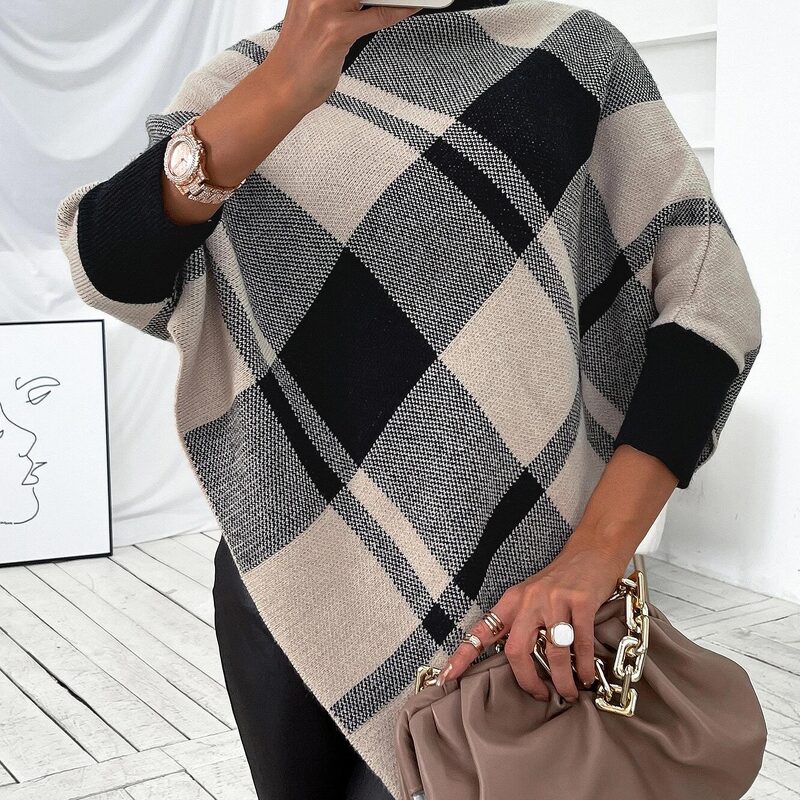 High Neck Plaid Poncho Top PDF Sewing Pattern | Easy Sewing Tutorial | DIY - Image 3
