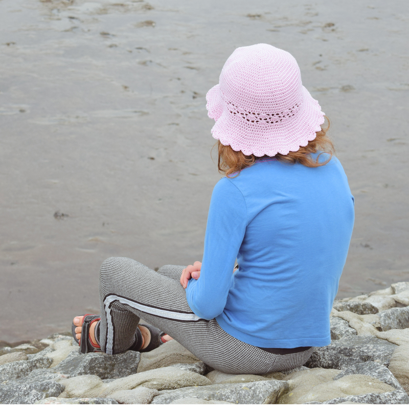 Sommerlicher Sonnenhut, Häkelanleitung Sommermütze für Baby, Kind und Damen