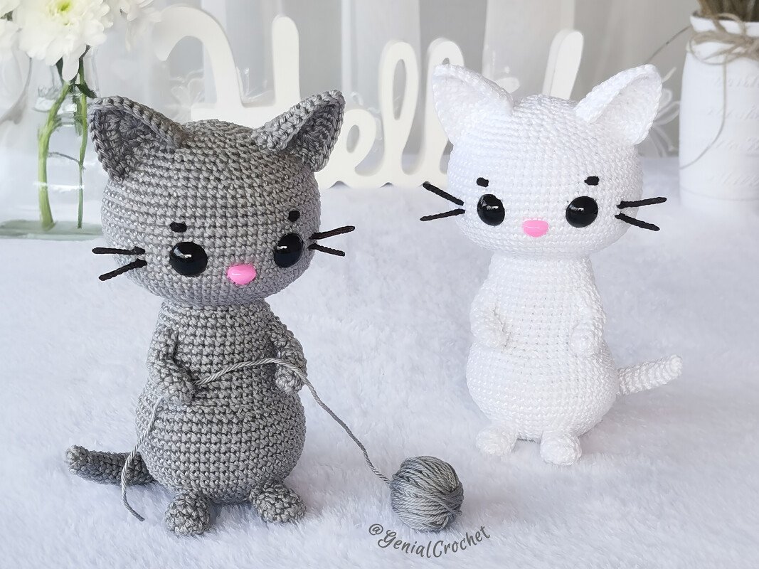 Low Sew Amigurumi Cat Crochet Pattern – Gift for Cat Lovers